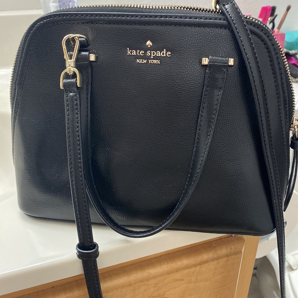 NWT Kate Spade Medium Black Crossbody Handbag Logo Designer Purse